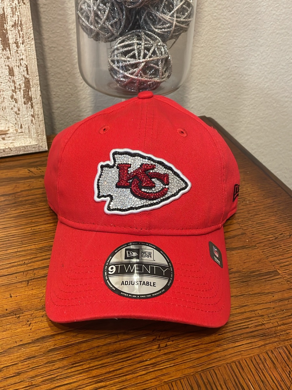BLING Kansas City Chiefs Red New Era 9TWENTY Adjustable baseball Cap- Custom